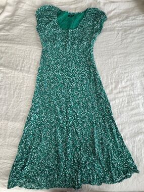 Madewell Ruched Scoopneck Midi Dress